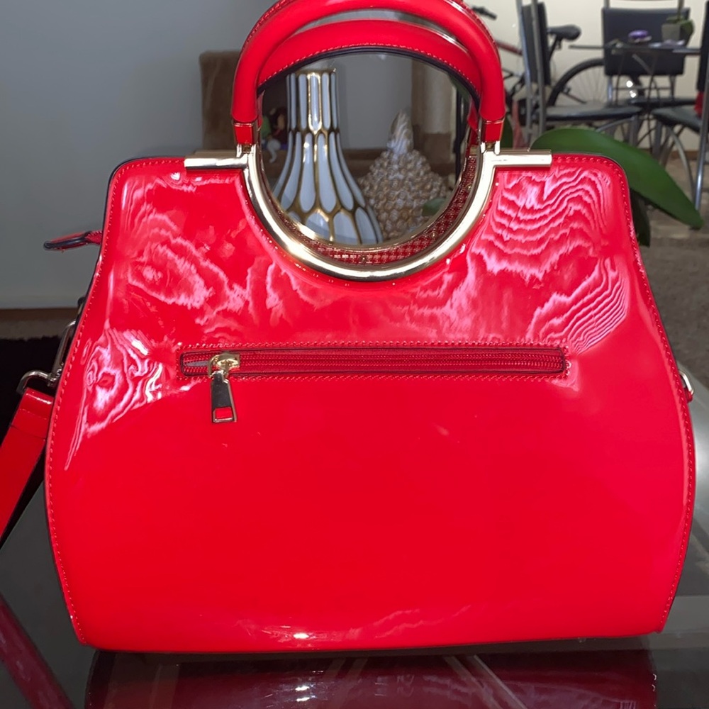 Red hand bag